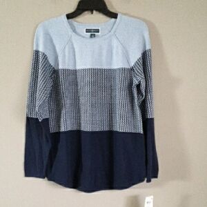 Karen Scott Colorblock Textured  Sweater